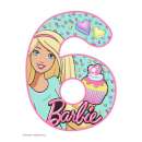 Barbie Number 6 Edible Icing Image